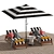 Beach Breeze Umbrella Set 3D model small image 3