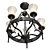 Luxury 5-Lamp Modern Ceiling Light 3D model small image 4