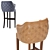 Sleek Modern Leather Barstool 3D model small image 6