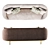 Elegant Ella 3-Seat Sofa: Chalk & Brass 3D model small image 3