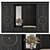 Elegant Gold & Black Hallway Set 3D model small image 1
