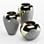 Gilded Ceramic Vases Set 3D model small image 2