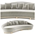 Elegant Curve Sofa Set 3D model small image 1