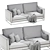 GUADARTE Z-8196 
Modern Sofa, UV Mapped 3D model small image 3