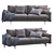 Modern Blue Interface Sofa: 2013 Design 3D model small image 3