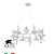 ARTE Lamp AMUR A1133SP-6WG: Elegant White and Gold Chandelier 3D model small image 4