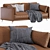 Krisby Leather Sofa: Stylish and Modern 3D model small image 1