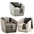 Elegant Rondo Armchair with Pillows 3D model small image 2