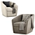 Elegant Rondo Armchair with Pillows 3D model small image 3