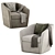 Elegant Rondo Armchair with Pillows 3D model small image 4