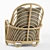 Elegant Rattan & Wicker Armchair 3D model small image 3