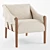 Slub Weave Kallan Chair 3D model small image 1