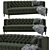 Mid-Century Vogue Green Velvet Sofa 3D model small image 1