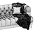 Mid-Century Vogue Green Velvet Sofa 3D model small image 5