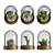Botanical Bliss Glass Dome Set 3D model small image 1