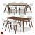 Seno Walnut Table & Savis Chair Combo 3D model small image 1