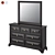 Classic Wooden Dresser with Mirror 3D model small image 1