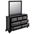 Classic Wooden Dresser with Mirror 3D model small image 4