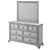 Classic Wooden Dresser with Mirror 3D model small image 6