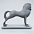 Elegant Horse Statue Accent 3D model small image 4