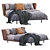 Luxury Leather Bed: NOONU by Bebitalia 3D model small image 6