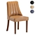 Sleek Leather Stool 3D model small image 1