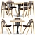 Niels Dining Set: TrabA Table & Very Wood Chair 3D model small image 1