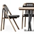 Minimalist Dining Set: Niels Table S70 & Dining Chair 01 C 3D model small image 3