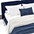 Minotti Tatlin Blue Bed: Stylish and Comfortable 3D model small image 3