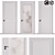 Sleek White Doors: Glass Stripes, One Panel, Two Panels 3D model small image 1