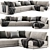 Elegant Blanche Katarina Sofa | Luxurious Design 3D model small image 1