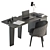 Sleek Black & Gold Minotti Jacob Office Desk 3D model small image 1