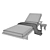 Outdoor Sun Lounger & Table Combo 3D model small image 2