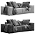 Blanche Melia Sofa: Contemporary Elegance 3D model small image 1