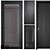 Sleek Black Wood Doors 3D model small image 1