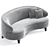 Pimlico Curved Sofa Pillow: Sleek and Cozy 3D model small image 3