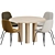 Scandinavian Styling: Fredericia 5-Piece Dining Set 3D model small image 2