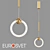 Elegant Gold Rim LED Pendant 3D model small image 1