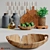 Teak Kitchen Decor Set with Mosaic Glazed Ceramic 3D model small image 1