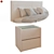 Victoria Bed with TM450 Nightstands 3D model small image 2