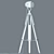 Vintage White Moto Floor Lamp 3D model small image 4