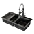 Versatile Double Bowl Sink: Golden, Stainless Steel, Black 3D model small image 4