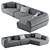 Modern B&B Italia Naviglio Corner Sofa 3D model small image 2