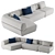 Modern B&B Italia Naviglio Corner Sofa 3D model small image 3