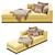 Minotti Powell Modern Chaise Lounge 3D model small image 6