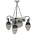 Empire Style Hanging Chandelier: 3-Arm Elegance 3D model small image 2