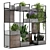 Rustic Metal Shelf with Indoor Plants 3D model small image 1