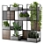 Rustic Metal Shelf with Indoor Plants 3D model small image 2