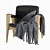 Sleek Leather Buck Chair 3D model small image 6