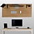 Modern Solid Oak Desk 3D model small image 4